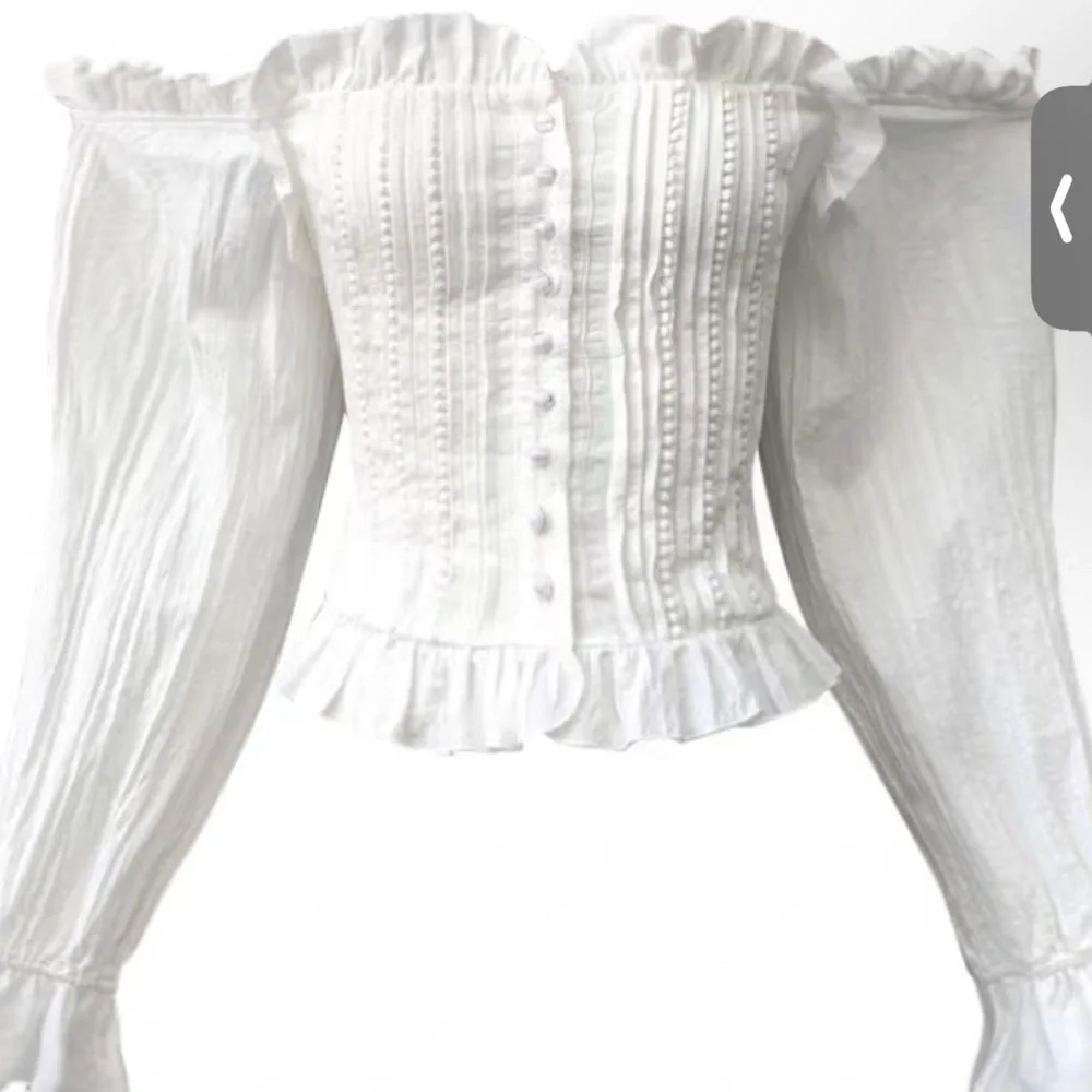 Off-Shoulder Ruffle Corset Top - Picture 3 of 6